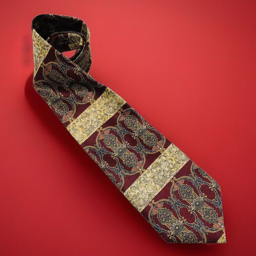 Viscount Men Tie Silk Polyester Blend Classic Necktie Multi Color USA 57 x 3 7/8
